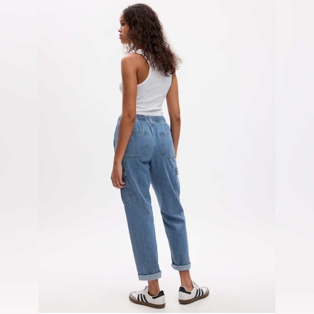 NWT GAP Easy Denim Cargo Joggers - Picture 2 of 5